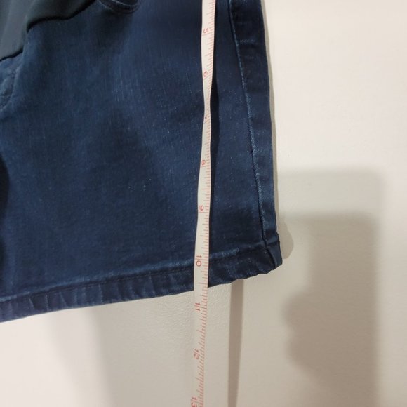 Thyme Maternity Full Panel Slim Denim Blue Shorts Dark Wash Pregnancy Motherhood - Picture 11 of 12